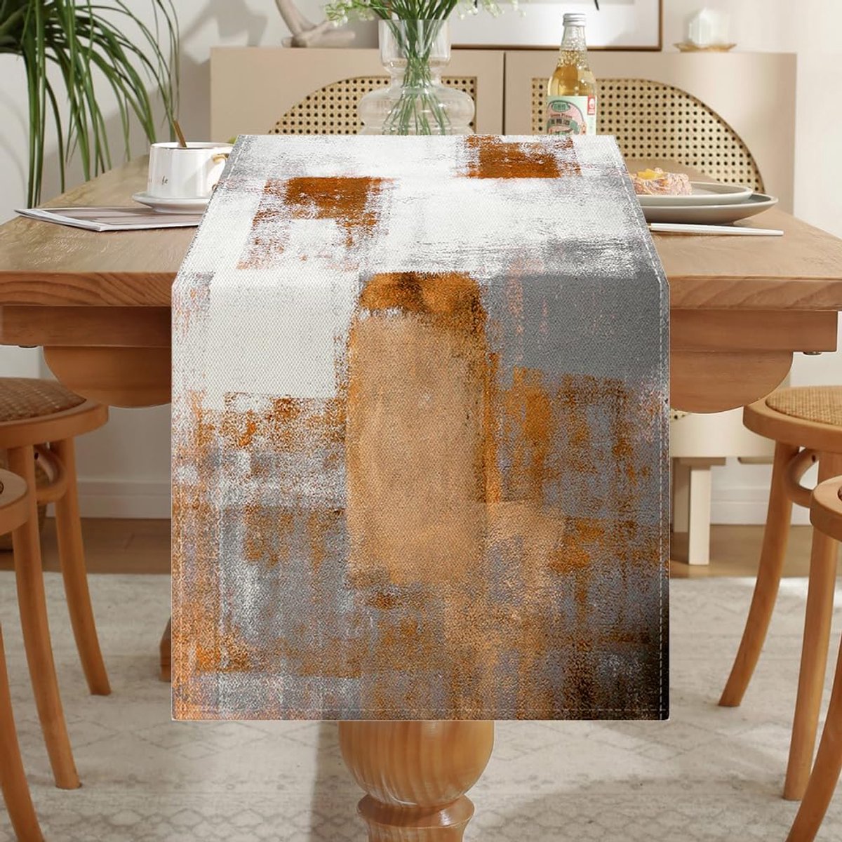 tafelloper 183 cm lange vintage rustieke tafellopers decoratie voor ronde tafel salontafel loper bruiloft feest Valentijnsdag tafelkleed 33 x 183 cm