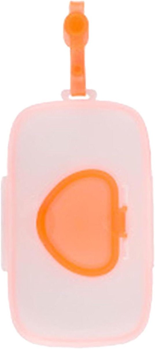 Babydoekjes Container - Natte Tissue Dispenser - Hygiënisch Opbergen - Hygiënisch Dekselontwerp - Compact Formaat - Oranje