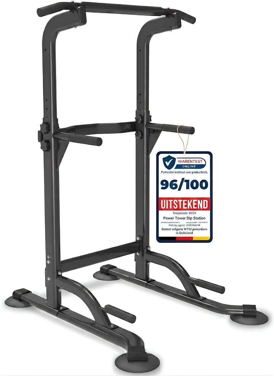 JCP® Pull Up Station - Pull Up Bar - Dip Station - Zwart - 82cm x 75cm x 210cm