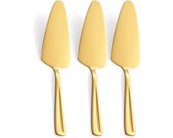Taartmes Set, GoGeiLi 3-delige Roestvrijstalen Pizza en Gebak Server Set van 3, 23,6 cm Dessert Server Spatel, Vaatwasmachinebestendig