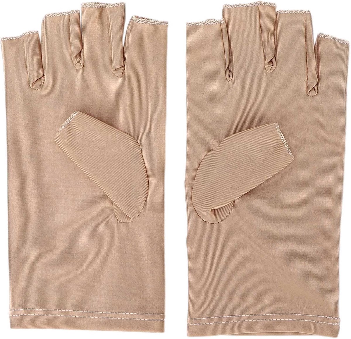 UV-handschoen voor nagellamp Professionele vezelkatoen Anti-UV-handschoenen Nagelkunst UV-beschermingshandschoenen Manicuregereedschap tegen UV-schade Zonnebrand Thuisgebruik buiten (Beige)