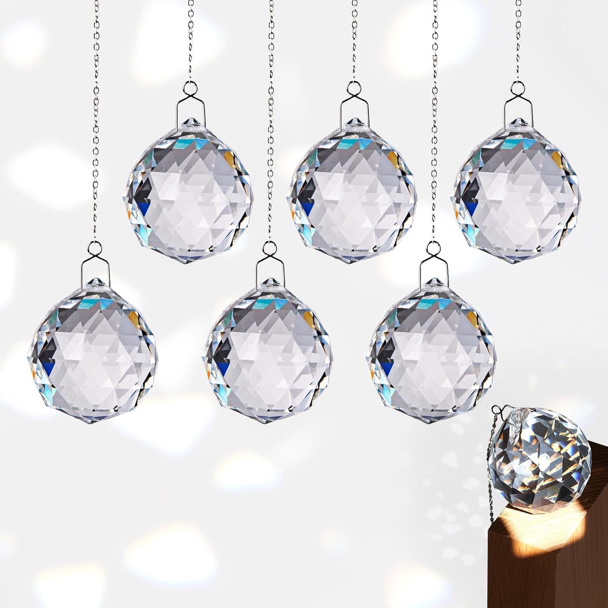 Zonnevangers, 6 stuks, 40 mm, spirituele decoratie voor Kerstmis, Moederdag, Valentijnsdag en elke plaats