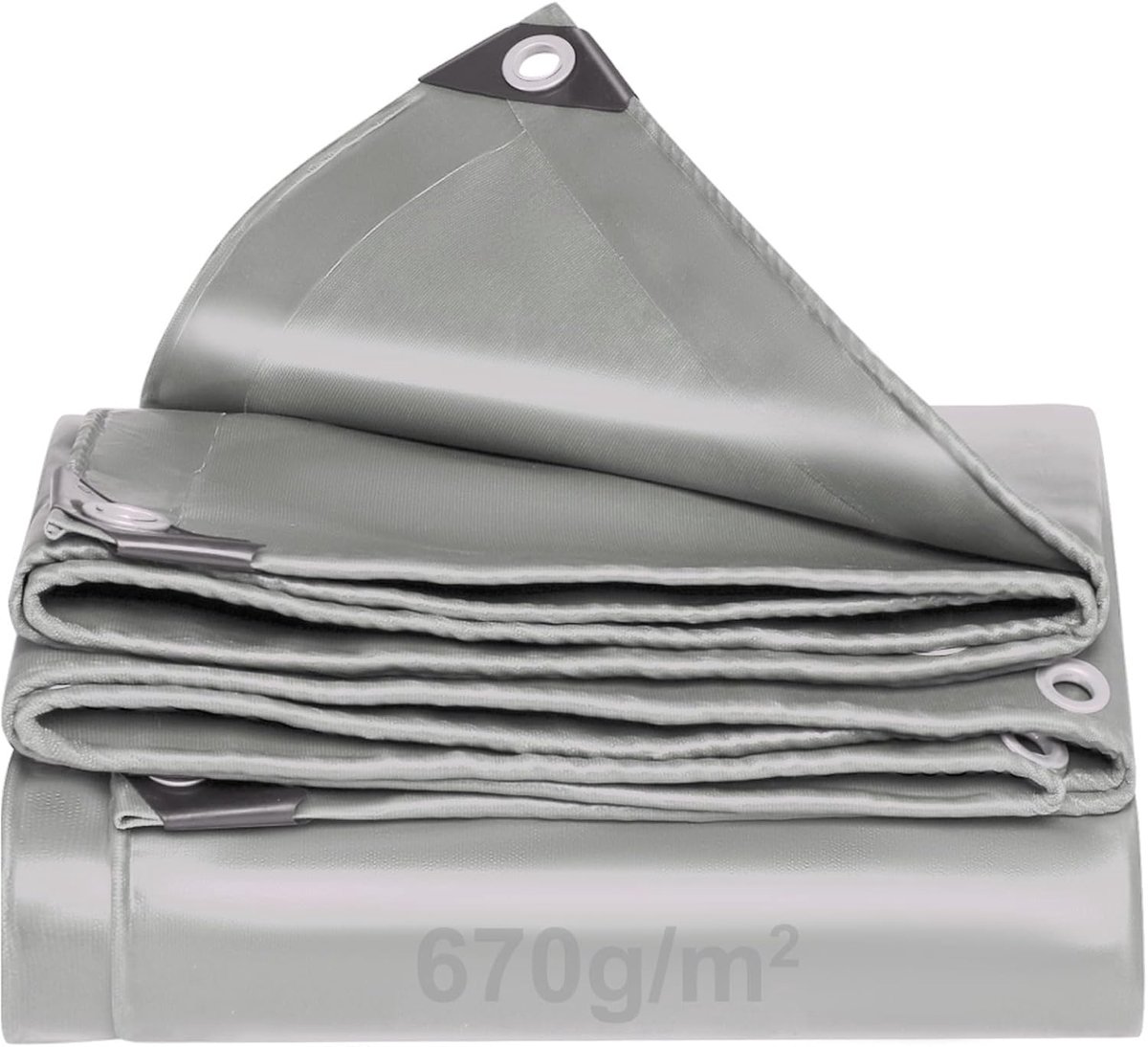 afdekzeil, 670 g/m², vrachtwagenzeil met oogjes, pvc-zeil, waterdicht, scheurvast en uv-bestendig, voor boot, vrachtwagen, aanhanger, zwembad, bouw, daken, hout, tuinmeubelafdekking en afdekzeil