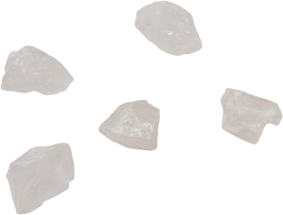 5 stuks witte kwartssteen, natuurlijk wit kwartssteen, 20 tot 30 mm, 5 stuks, ruwe bescherming, natuurlijk wit kwartskristal voor het maken van sieraden (wit kwarts, 5)