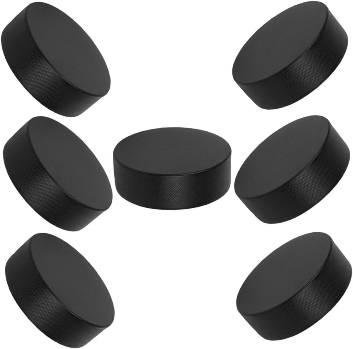 Hockey Pucks - Indoor Hockey Ballen - Indoor Training - Zacht PU Schuim - 7.50X7.50X2.50CM - Zwart