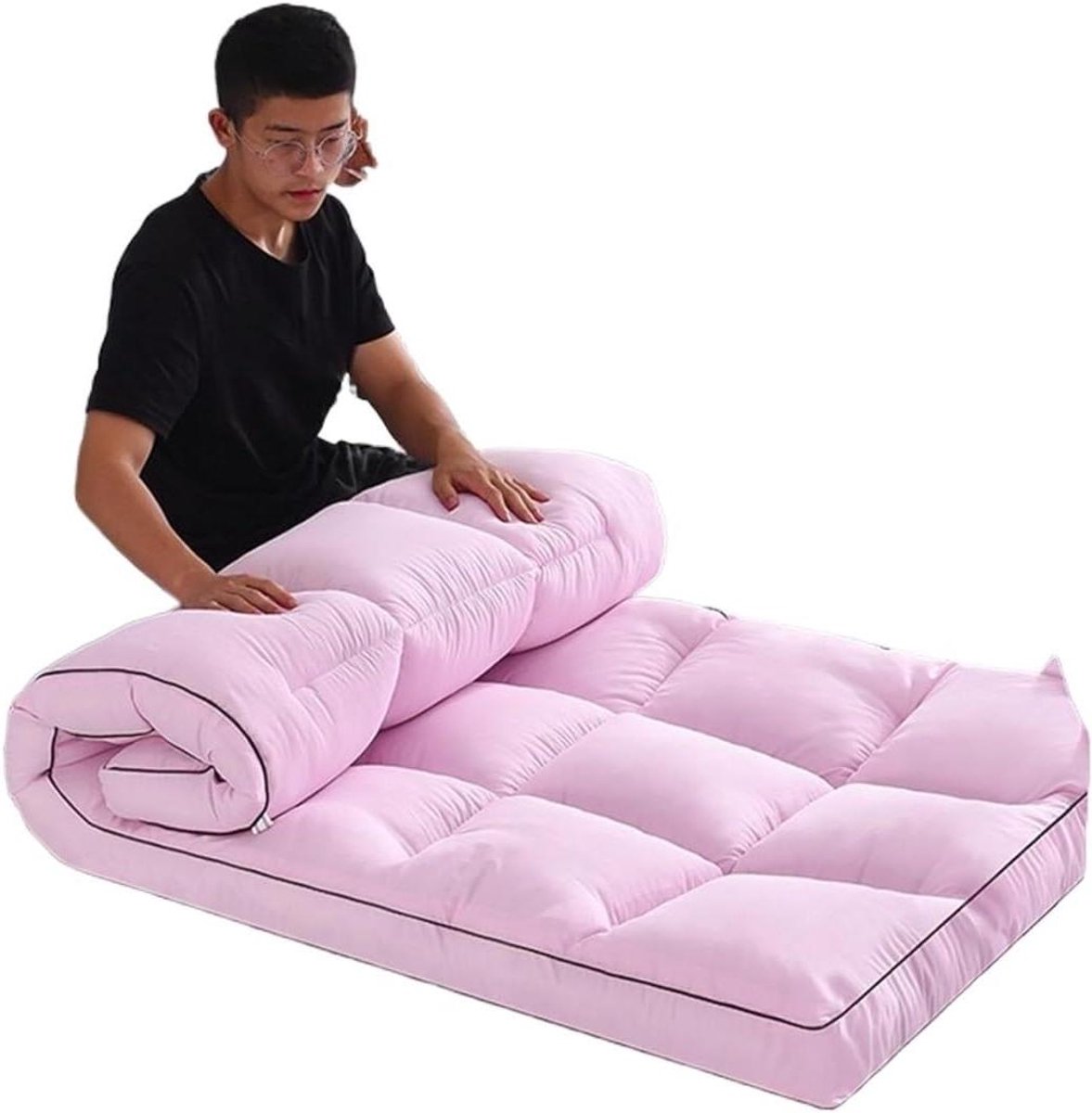 Opvouwbaar Matras - Futon Matras Vloer - Comfortabel Slapen - Gewatteerd Katoen - 120x200cm - Wit