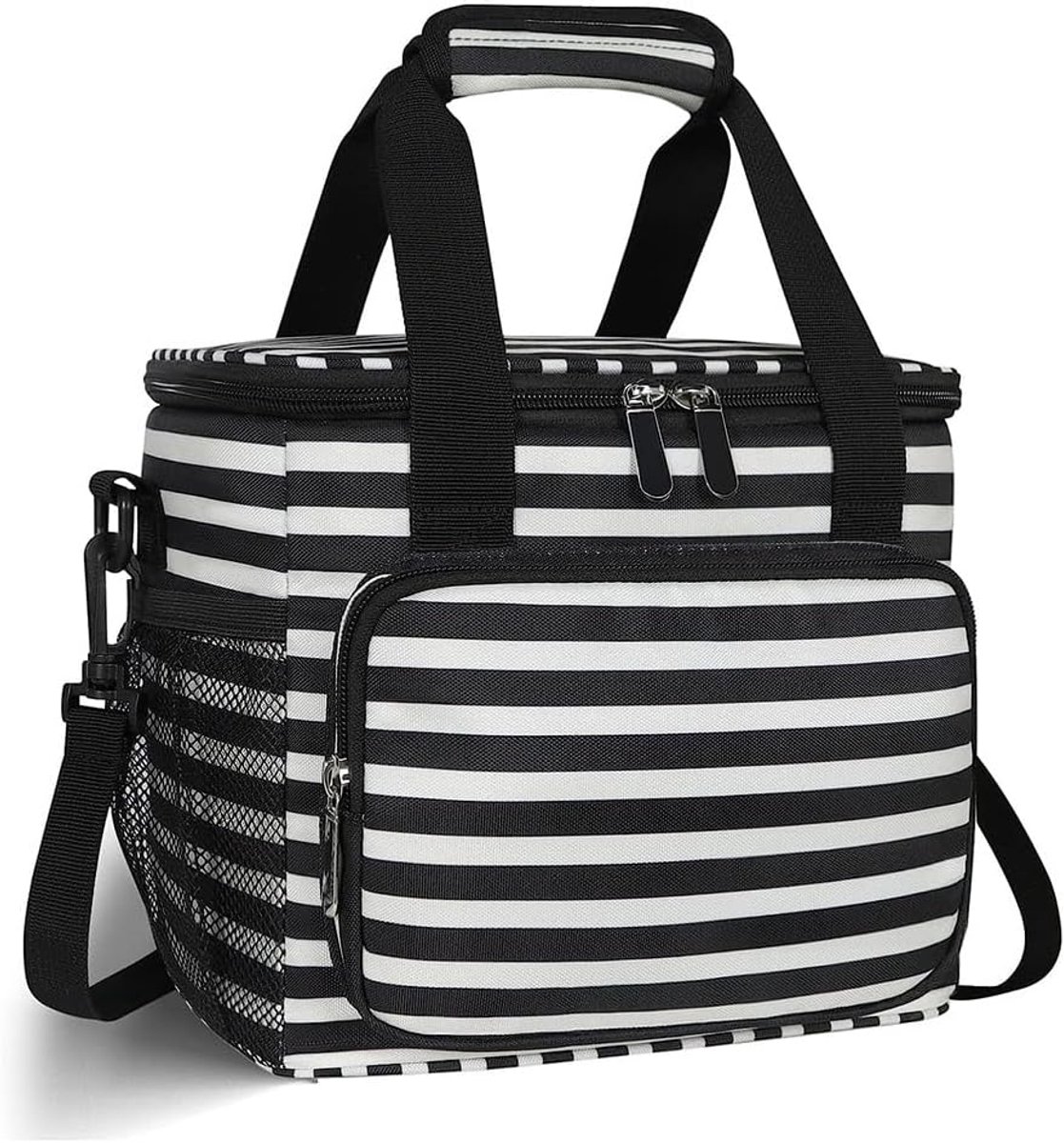 SnelShoppen - Morbuy 16L Koeltas Herbruikbare Koeltas voor Picknick, School, Werk - Geïsoleerd, Koud en Warm, Ruimte voor Lunch, Streep Design, Ideaal