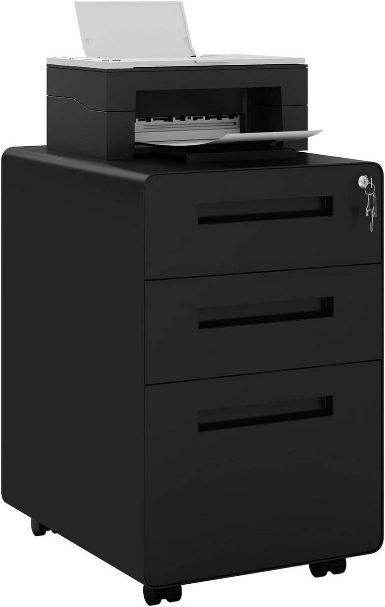 SureDeal® - Archiefkast - Verrijdbaar onderstel - 3 lade - Hangmapsysteem - Wit