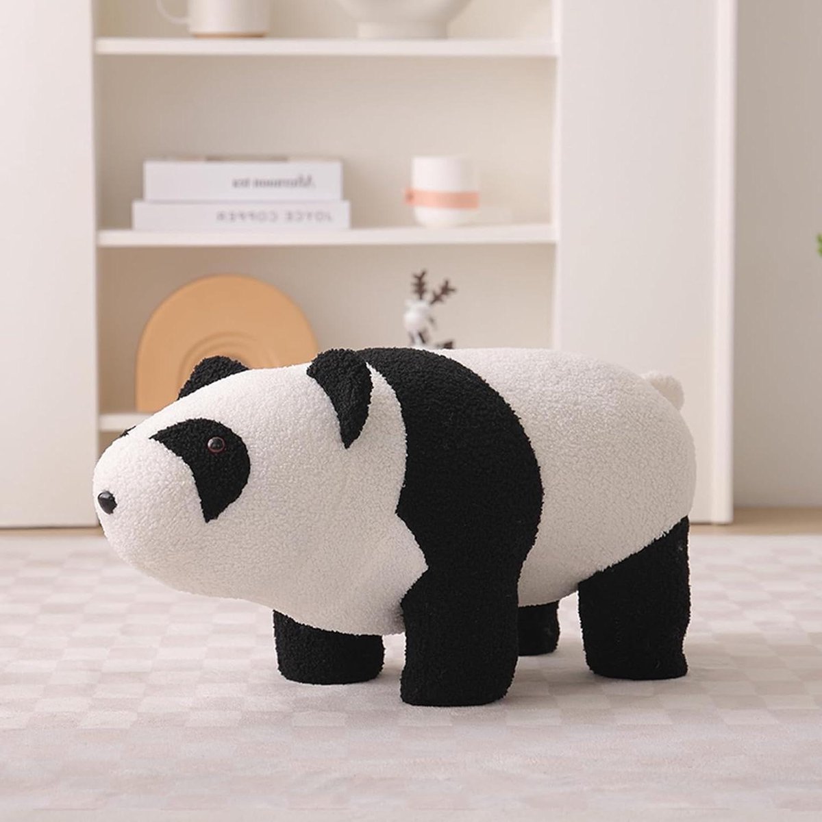 Dierenpoef Voetenbank - Zachte poef - Ontspannen Zitten - Schattig Panda Design - 55x25x27 cm - Panda