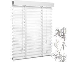 Houten Jaloezieën - Privacy Luiken - Ruimte Afschermen - 50mm Lamellen - 60x60cm - Wit