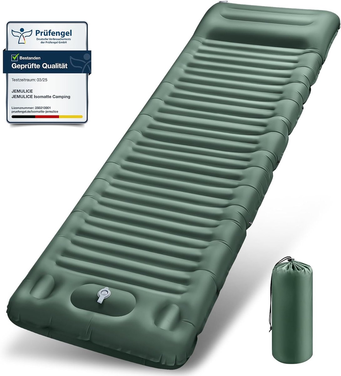 Thijox - Ultra Dikke Isomat voor Camping 12 cm, Opblaasmatras met Voetpomp, Ultr Licht, Waterdicht, Anti-Ripstop, Ideaal voor Outdoor, Wandelen en Str