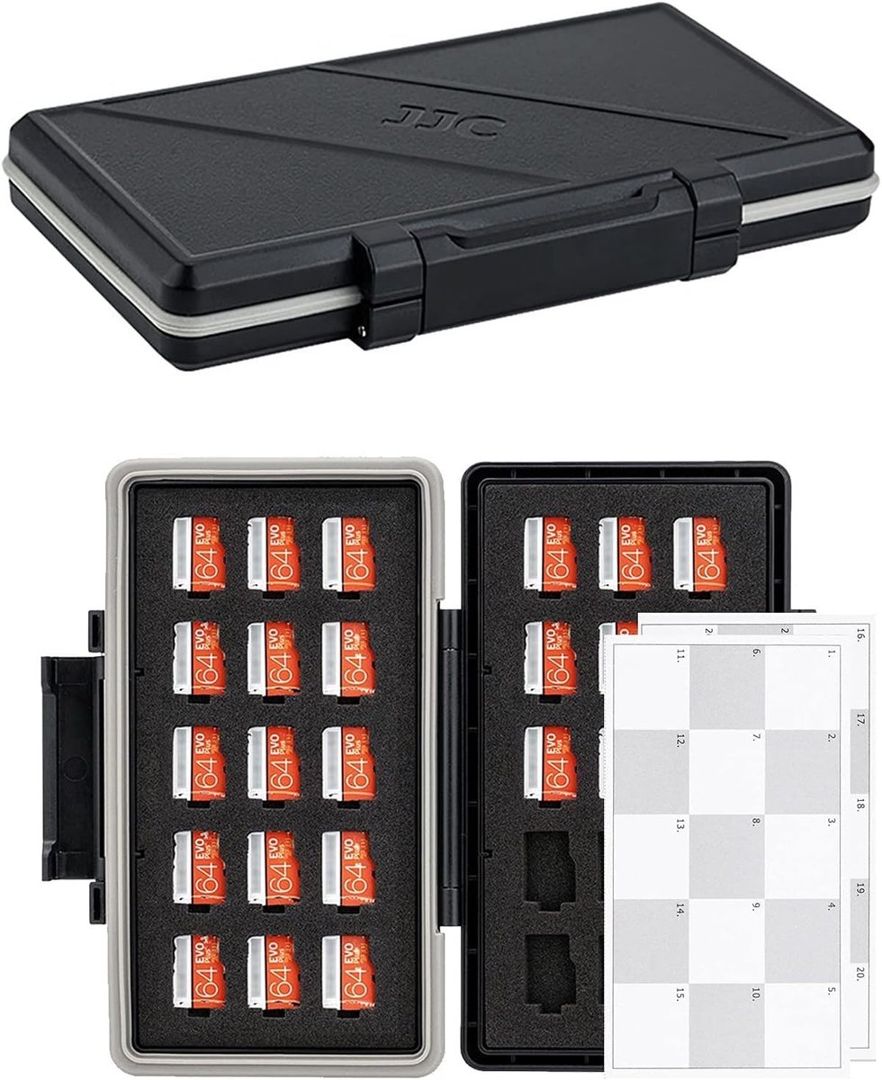 Waterdichte Geheugenkaartdoos voor 30 Micro SD/SDXC/SDHC Kaarten, Opslagdoos voor Geheugenkaarten en Accessoires