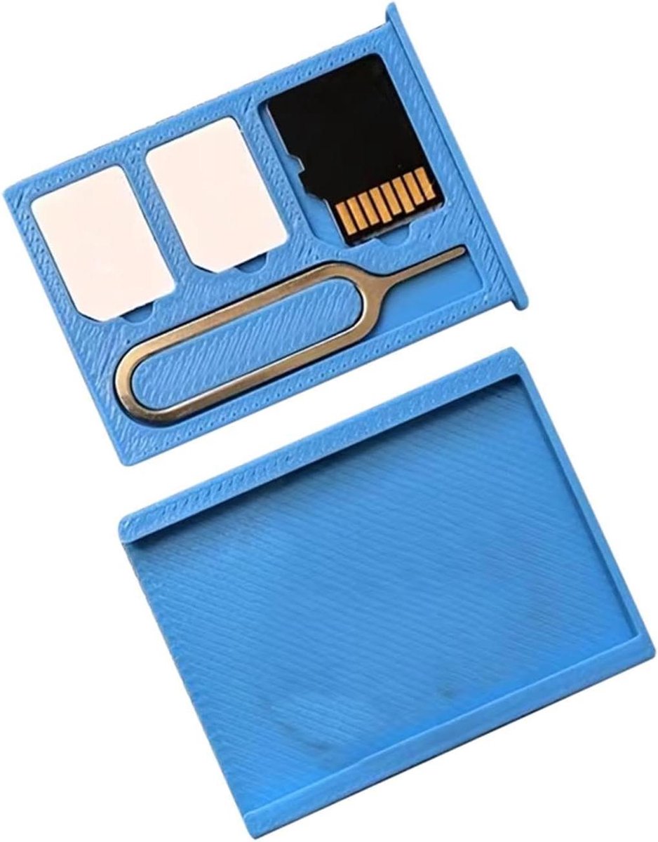 Geheugenkaarthoes - Kaarthouder - Data Beschermen - Stofdicht Ontwerp - 6 x 4 x 1 cm - Blauw