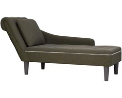 Chaise longue - Lounge stoel - Ontspannen in huis - Zachte huahua-stof - 145 cm breed - Legergroen