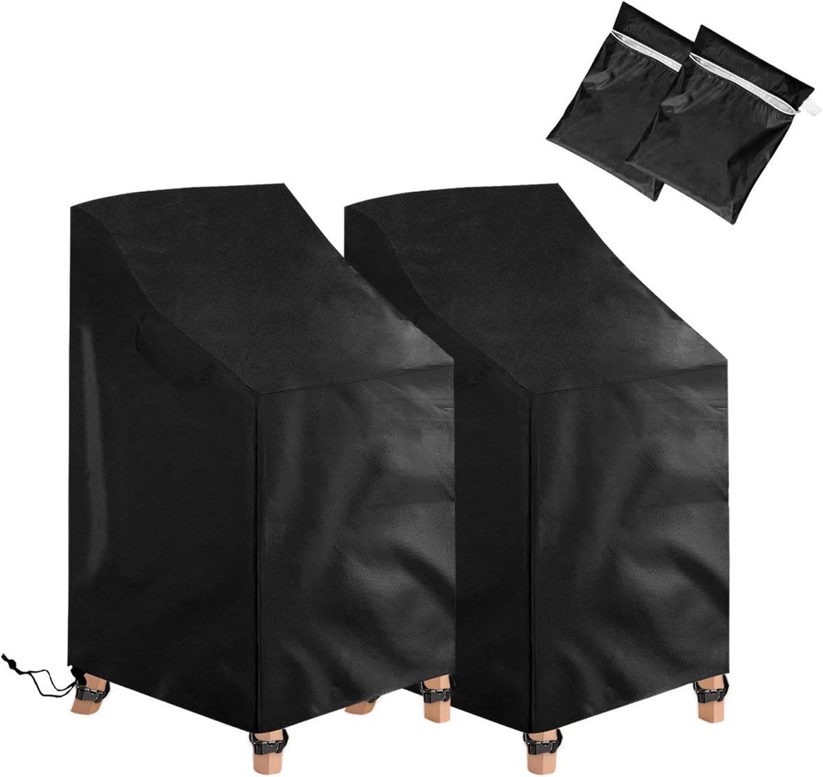 SnelShoppen - Beschermhoes voor Tuinstoelen en Tuinmeubelen, Winterbestendig, Oxford Stoelhoes, UV-bestendig, Winddicht, Waterdicht, Afdekhoes voor St