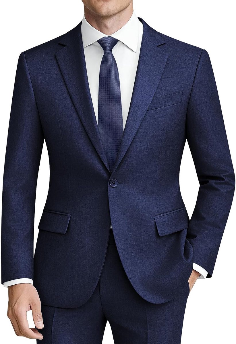 Pakken 2-delig slim fit business casual een knoop blazer broek set trouwjurk pak
