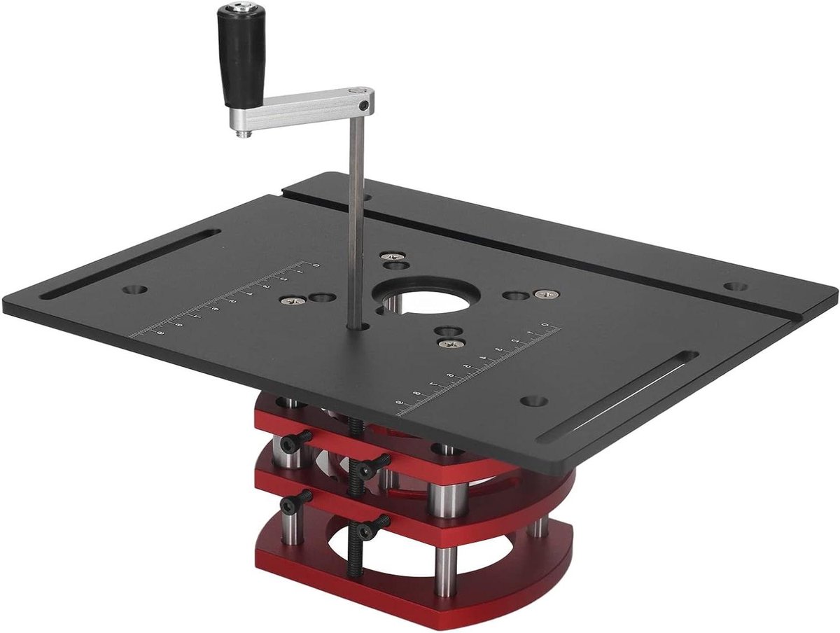 Router Lift - Houtbewerking Tafel - Nauwkeurig Frezen - Handmatige Hoogteverstelling - 51 mm Hefbereik - Zwart