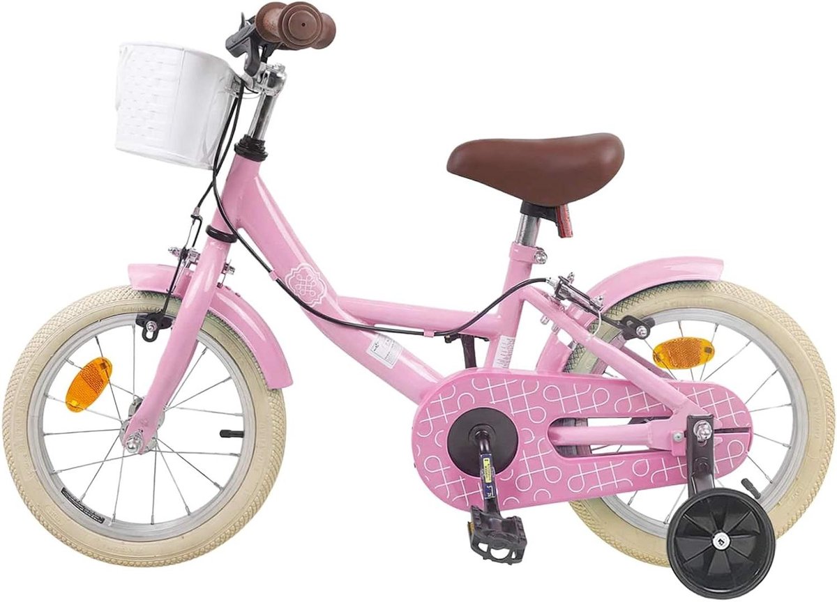 Kinderfiets 12 Inch Peuterfiets Kleuterfiets Leren Fietsen Verstelbaar Zadel Stuur 85-100cm Lengte Lichtroze
