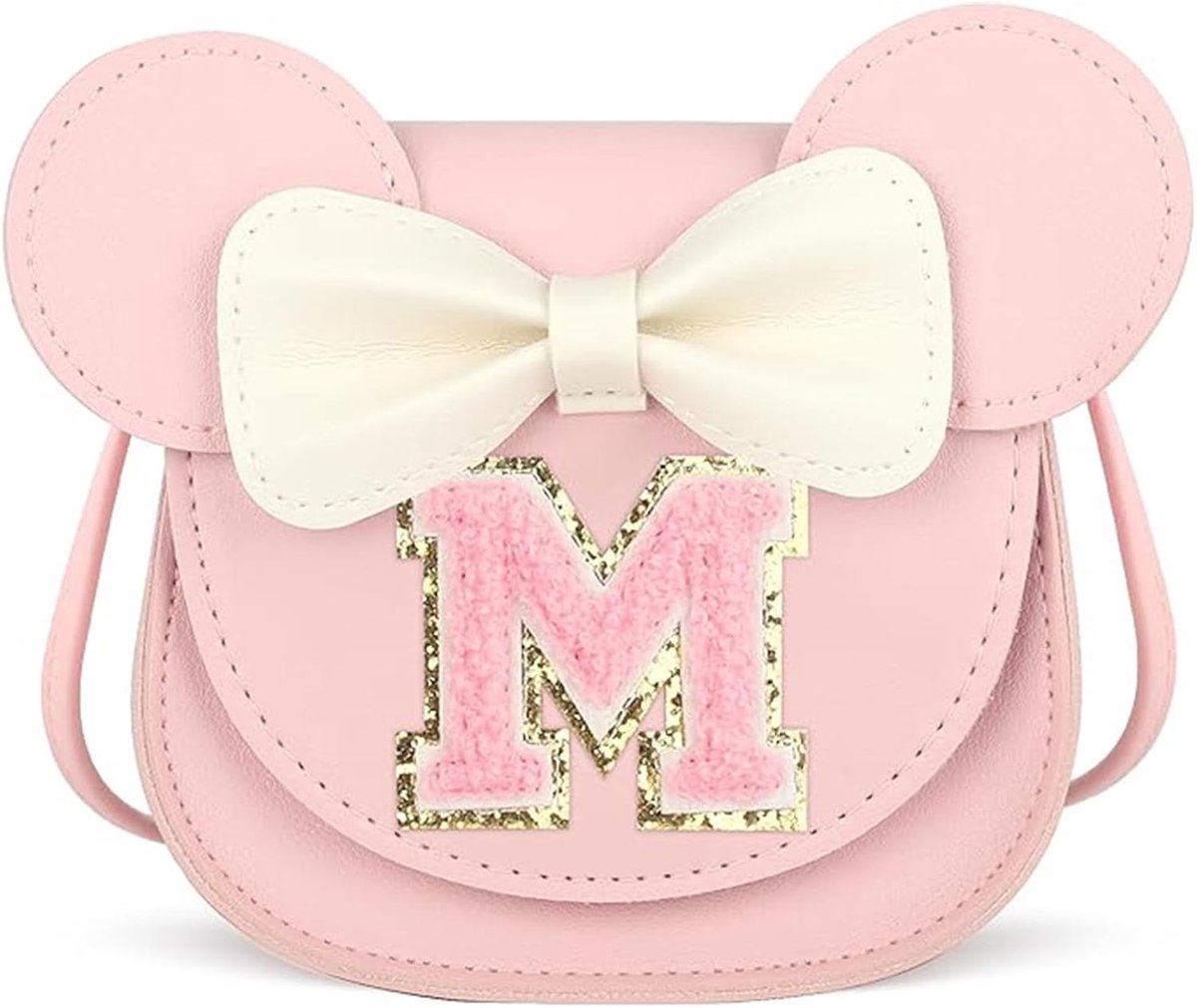 Schattige schoudertas voor meisjes met strik en muizenoortjes, PU mini handtas voor kinderen van 2-8 jaar, perfect voor dagelijks gebruik en feesten