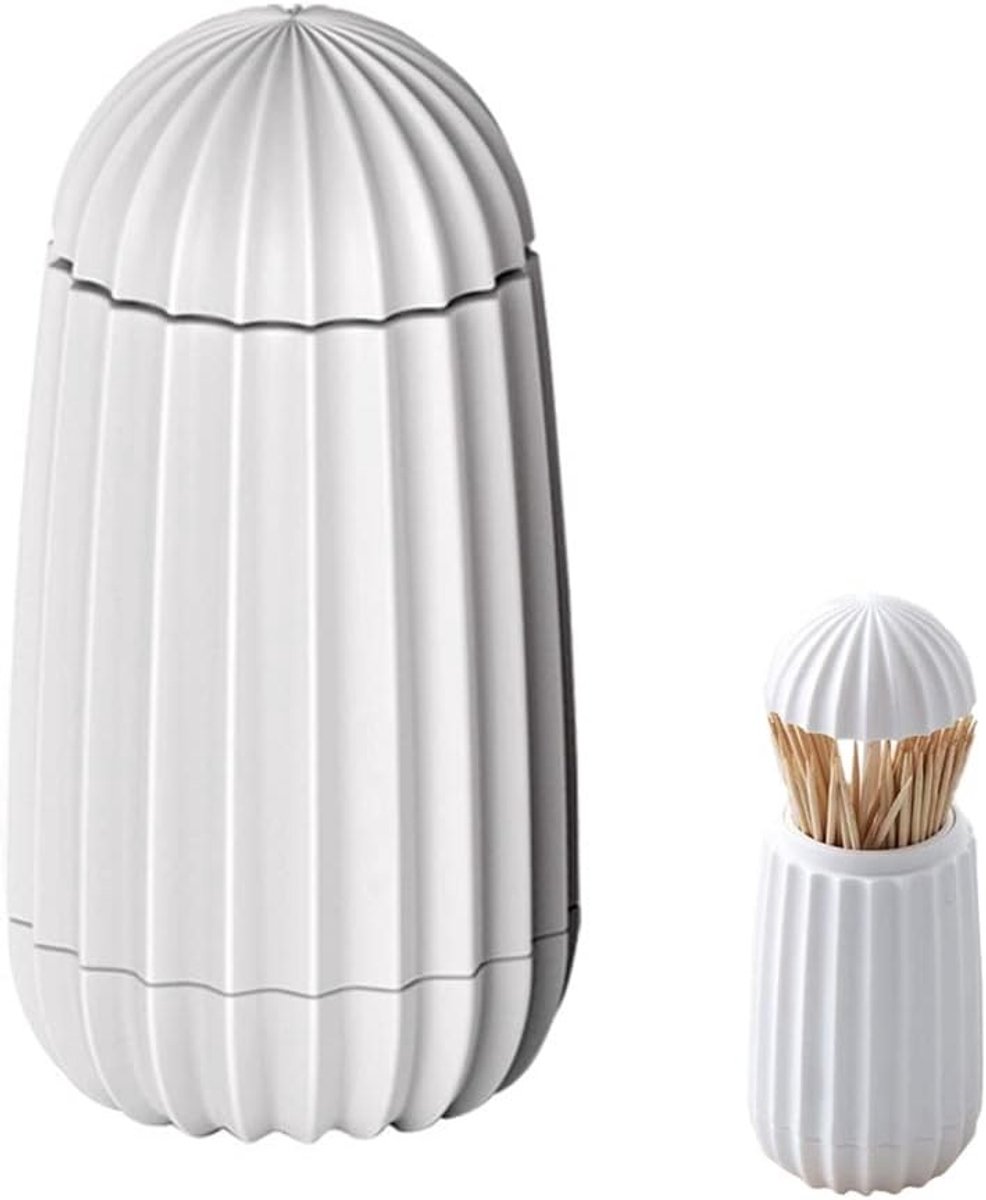 Automatische Tandenstokerhouder met Cactus Design voor Kantoren, Restaurants en Feesten - Wit, Duurzaam en Stijlvol