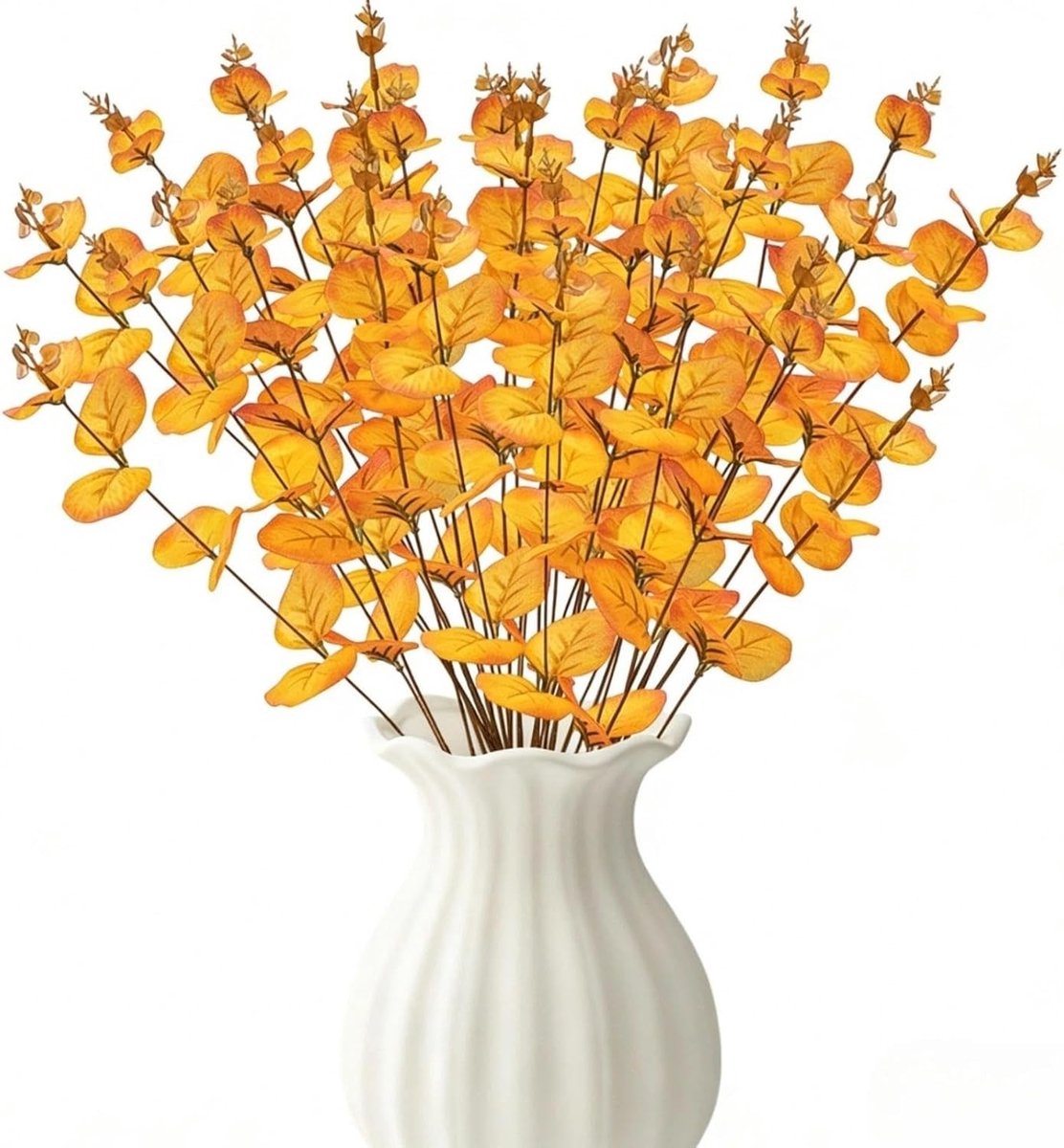 Set van 8 Eucalyptus Nepplant Takken van 35 cm, Realistische Droogbloemen voor Slaapkamer, Woonkamer en Kantoordecoratie