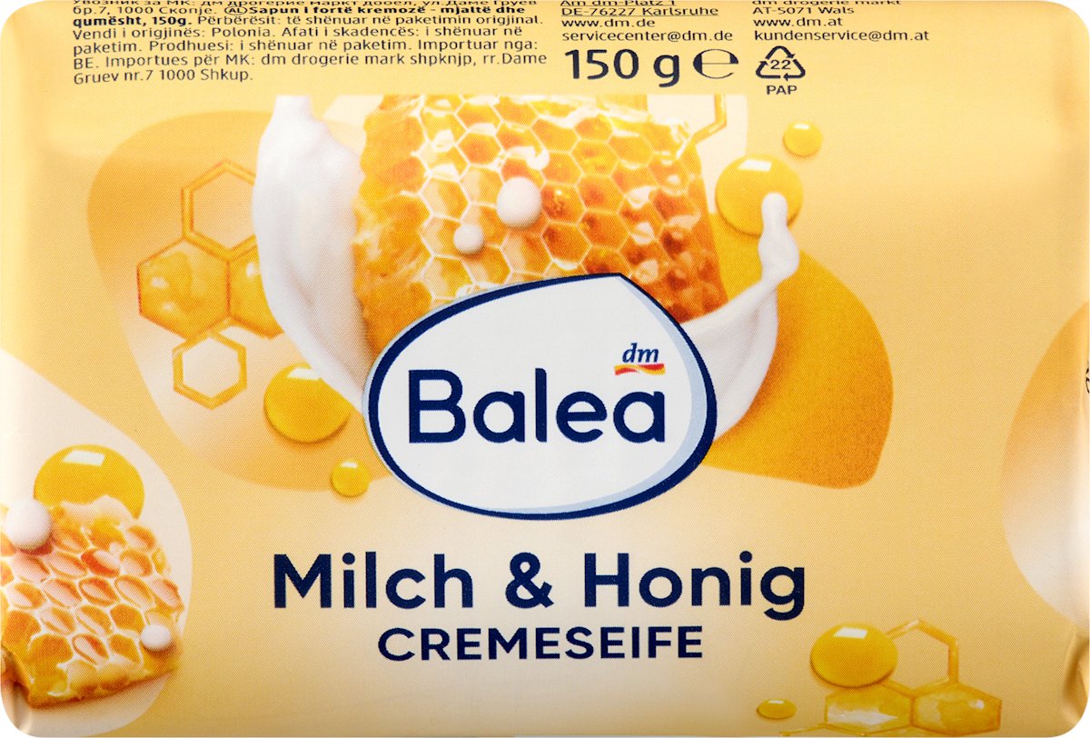 Balea Crèmezeep Melk & Honing – 150 g