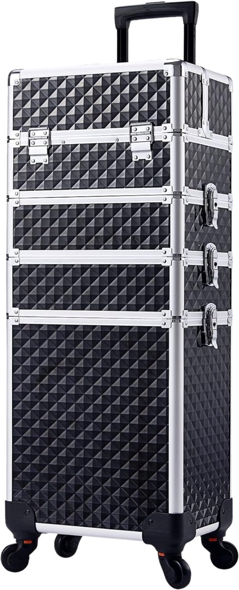 Make-up Trolley Luxe - 4-in-1 met Wielen - Grote Opbergcapaciteit Professionele Reiskoffer