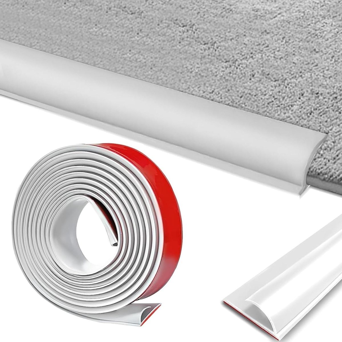 PVC Overgangsprofiel - Zelfklevend - Voor Tapijt, Deurmat en Houten Vloer - 5m