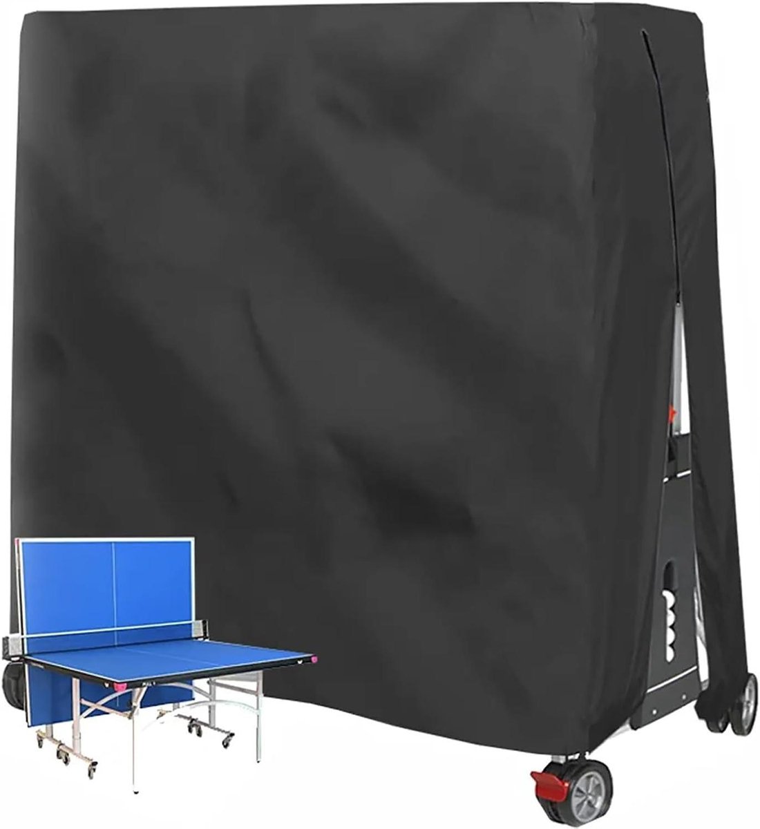 Tafeltennistafelhoes - Afdekzeil Tafeltennis - Buiten Beschermen - Waterdicht Oxford Weefsel - 165 x 70 x 185 cm - Zwart