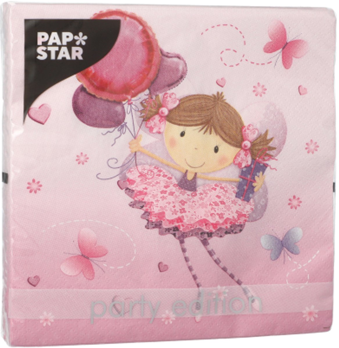 10x 20 Servetten 3-laags 1/4 vouw 33 cm x 33 cm Little Dancer