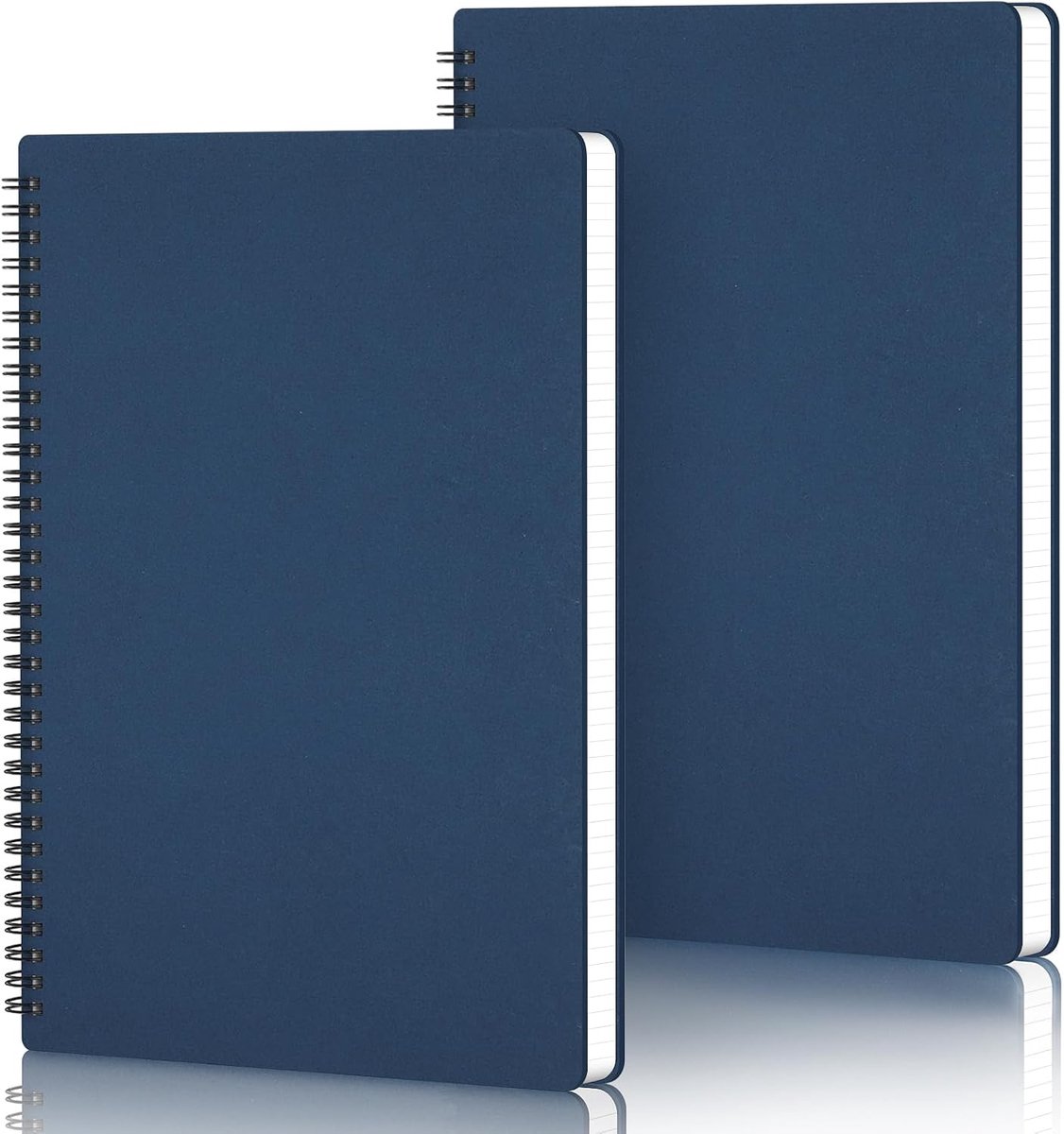 SnelShoppen - Notitieboek A4 Geruit 2 stuks Spiraal Notebooks 21x29.2cm 100g/m² 5x5mm Geruit Donkerblauw 120 Pagina's Dagboek voor School, Werk en Not