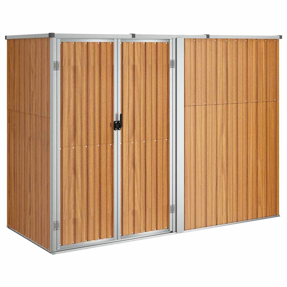 Tuinschuur - Fietsenhok - Stalling - Fietsberging - Huis - Overdekt - Fiets - Bruin- Scooter - Fiets