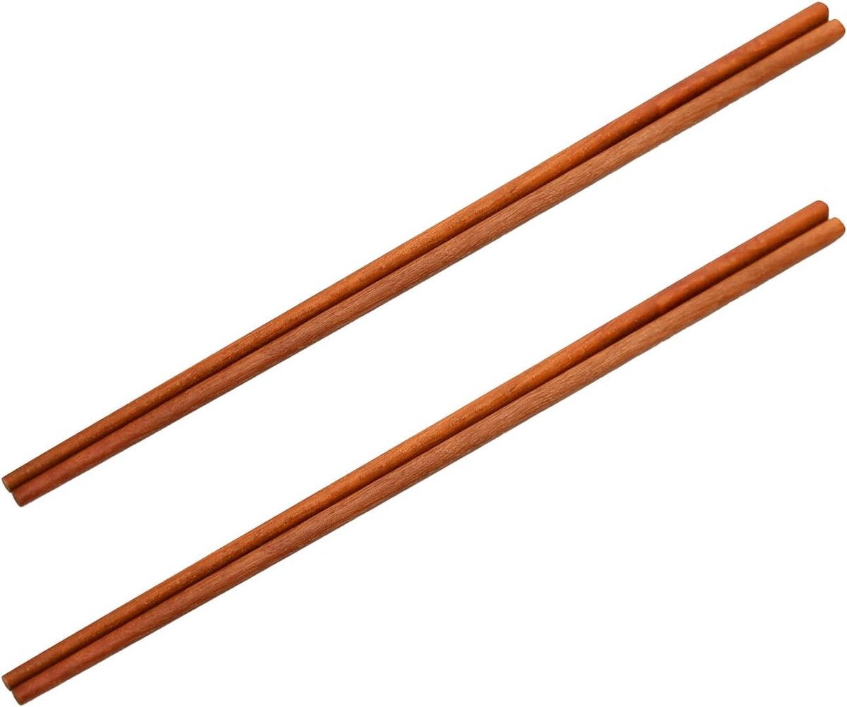 SnelShoppen - 2 Paar 30CM Herbruikbare Chopsticks, Rode Sandelhout Noodle Roerbak Keuken Koken Extra Lange Chinese Antislip Eetstokjes