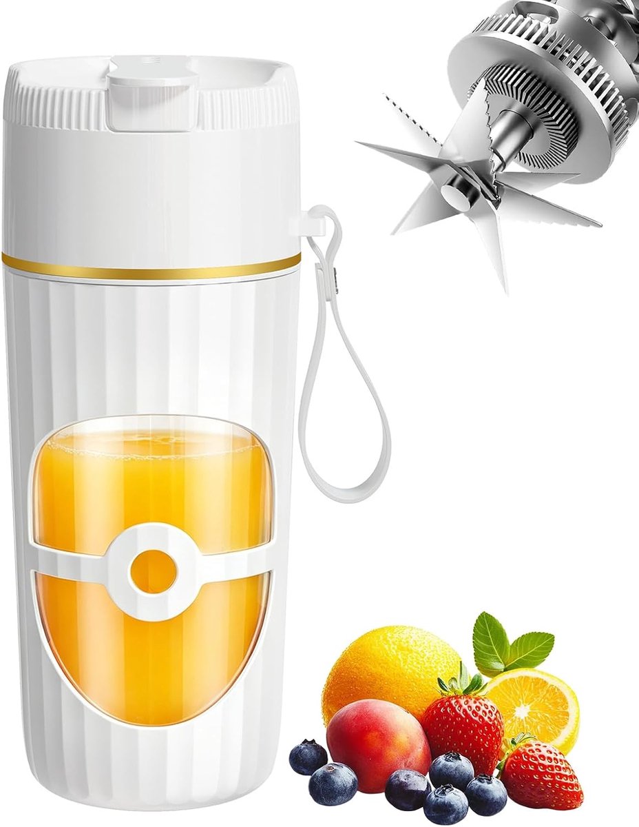 SnelShoppen - Draagbare Mixer USB-oplaadbare Smoothiemaker 400 ml met 10 Roestvrijstalen Messen 65 W Krachtige Mini-blender voor Shakes Sap Smoothies