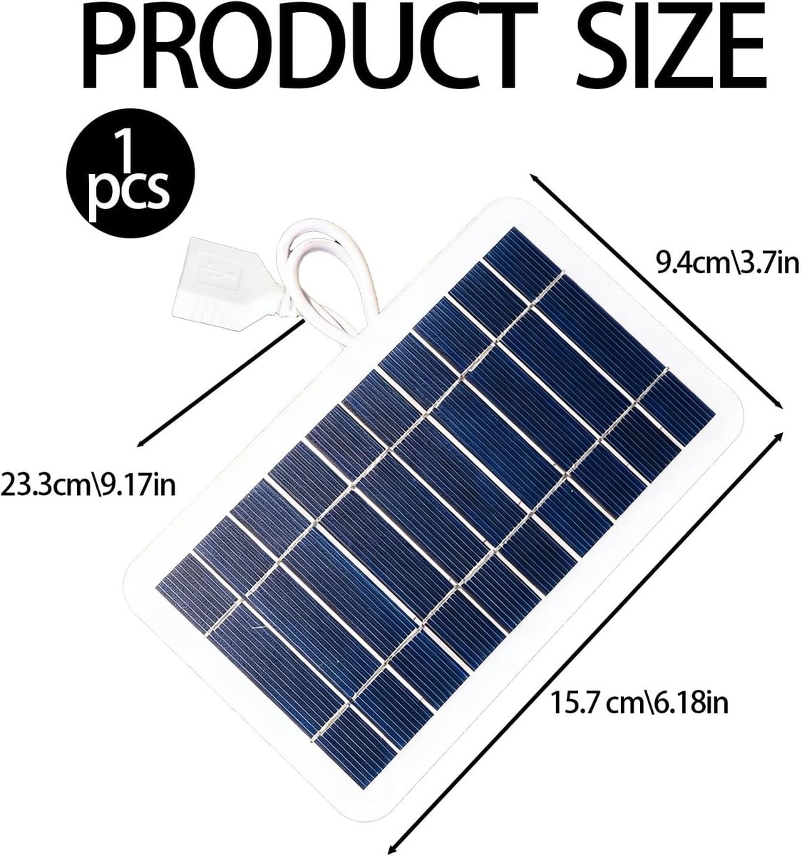 SnelShoppen - Draagbaar Zonnepaneel Flexibel 2W 5V met USB Poort Zonnecharger voor Telefoon Powerbank Buiten IP65 Waterdicht Ideaal voor Camping Hikin