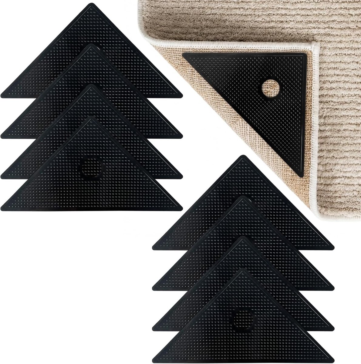 SnelShoppen - Zelfklevende en Wasbare Tapijtmatten, Antislip Mat voor Tapijten, Herbruikbaar en Residuvrij met Sterke PU Gel Hechting, Hoogwaardige Ma