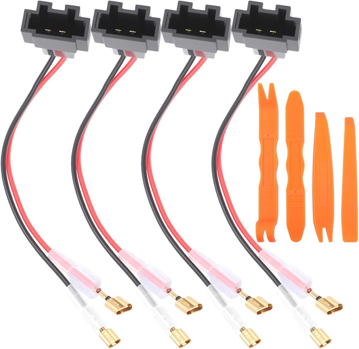 SnelShoppen - Set van 4 Audio Auto Speaker Adapters DIN - Compatibel met meerdere merken - Hoogwaardige Koper met Robuuste PVC Behuizing - Voor Snelle