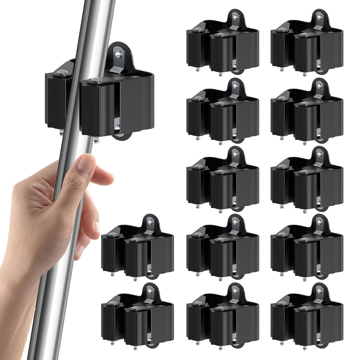 SnelShoppen - 12 Pcs Broom Holder Wandhouder Tuin Gereedschap Houder Waterdicht en Antislip voor Thuis en Tuin - Sterk en Duurzaam 15-35 mm