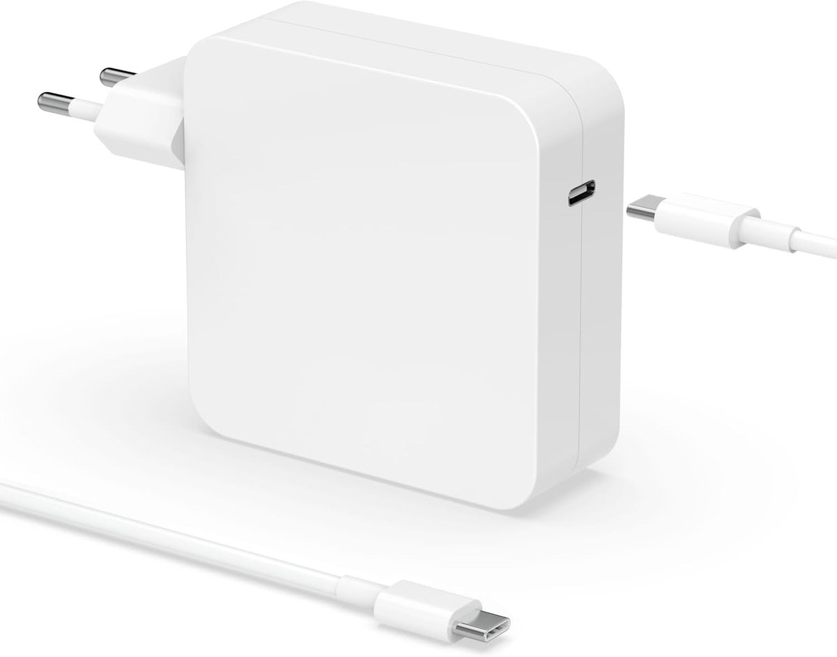 SnelShoppen - 96W USB C Snellader Oplader voor MacBook Pro/Air, Compatibel met M5 M4 M3 M2 M1, Inclusief 2m Laadkabel, Lichtgewicht en Draagbaar, Idea