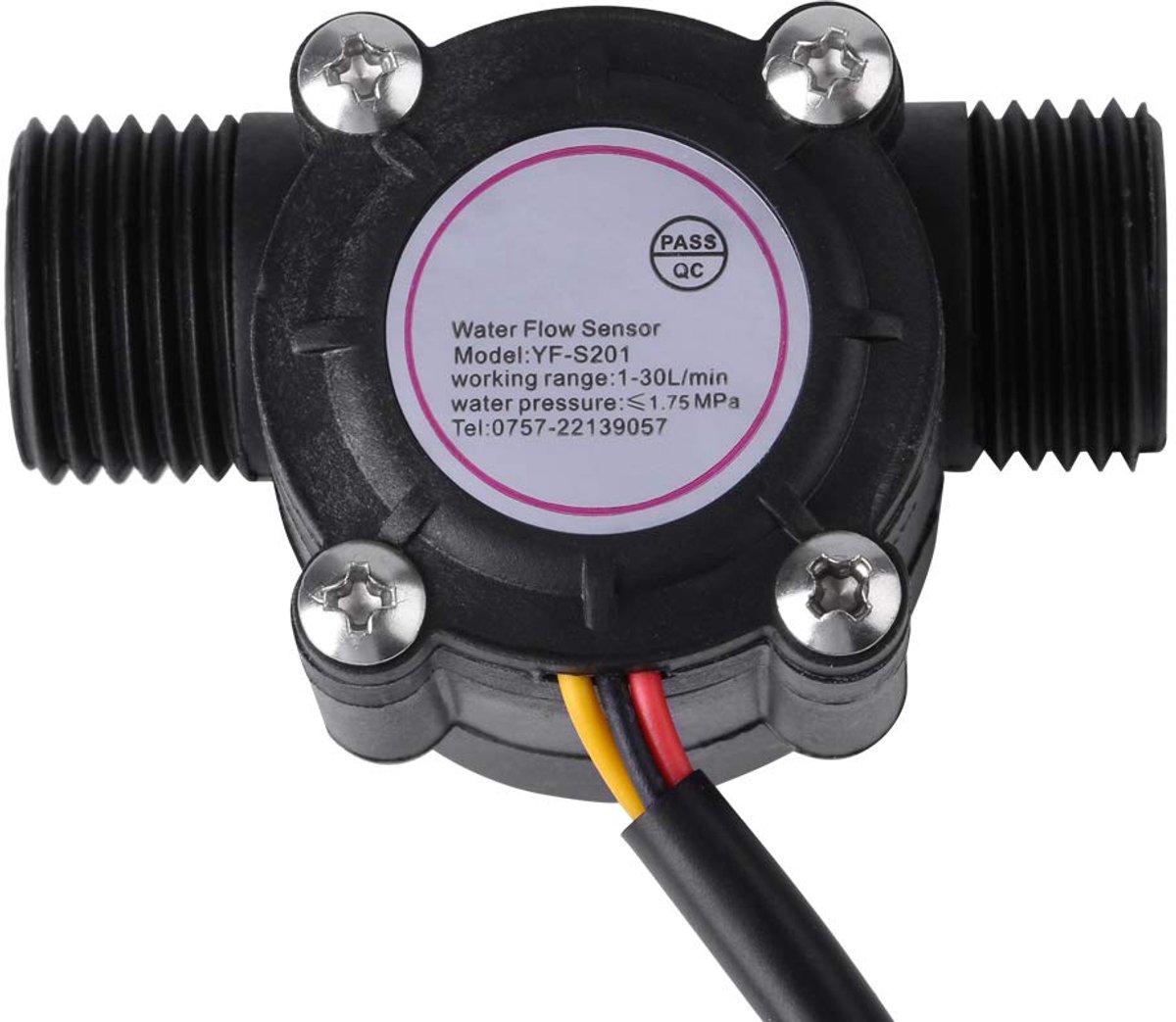 SnelShoppen - High Precision Water Flow Sensor Dn15 G1/2, Hall Effect Flow Meter 1-30L/Min, Lichtgewicht, Eenvoudig te Installeren, Staal, Ideaal voor
