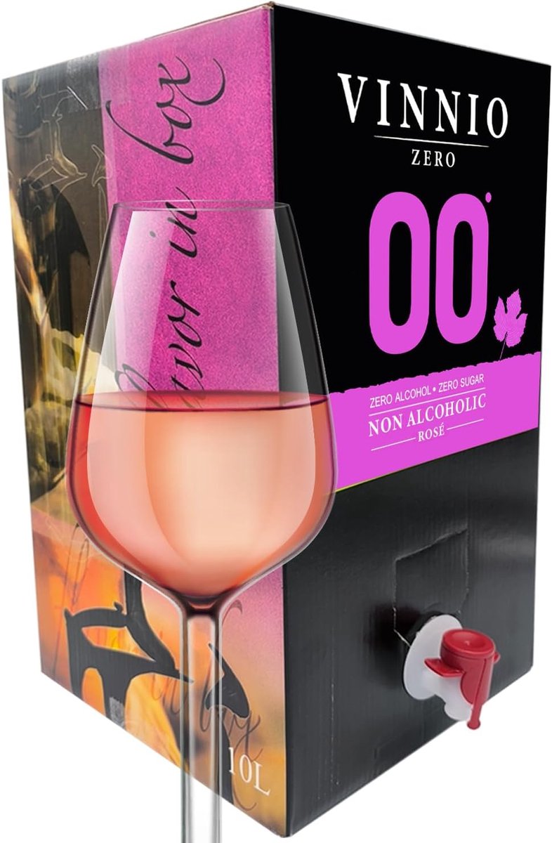 SnelShoppen - Premium Alcoholvrije Rosé Wijn 0.0% | Bag in Box 10L (Vergelijkbaar met 13+ 750 ml flessen) | Suikervrij, Laag in Calorieën, Ideaal voor