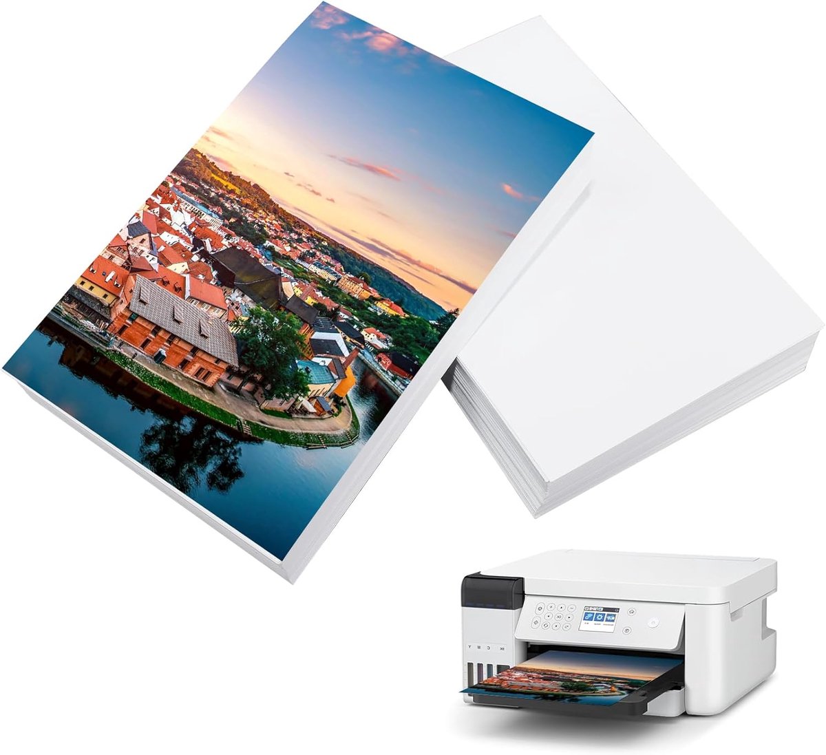 SnelShoppen - Photo Paper 240 Vellen A6 10x15 cm 200 g/m² Hoogglans Foto Printer Papier Glanzend voor Inkjet Printers, Foto Kaarten, Wit