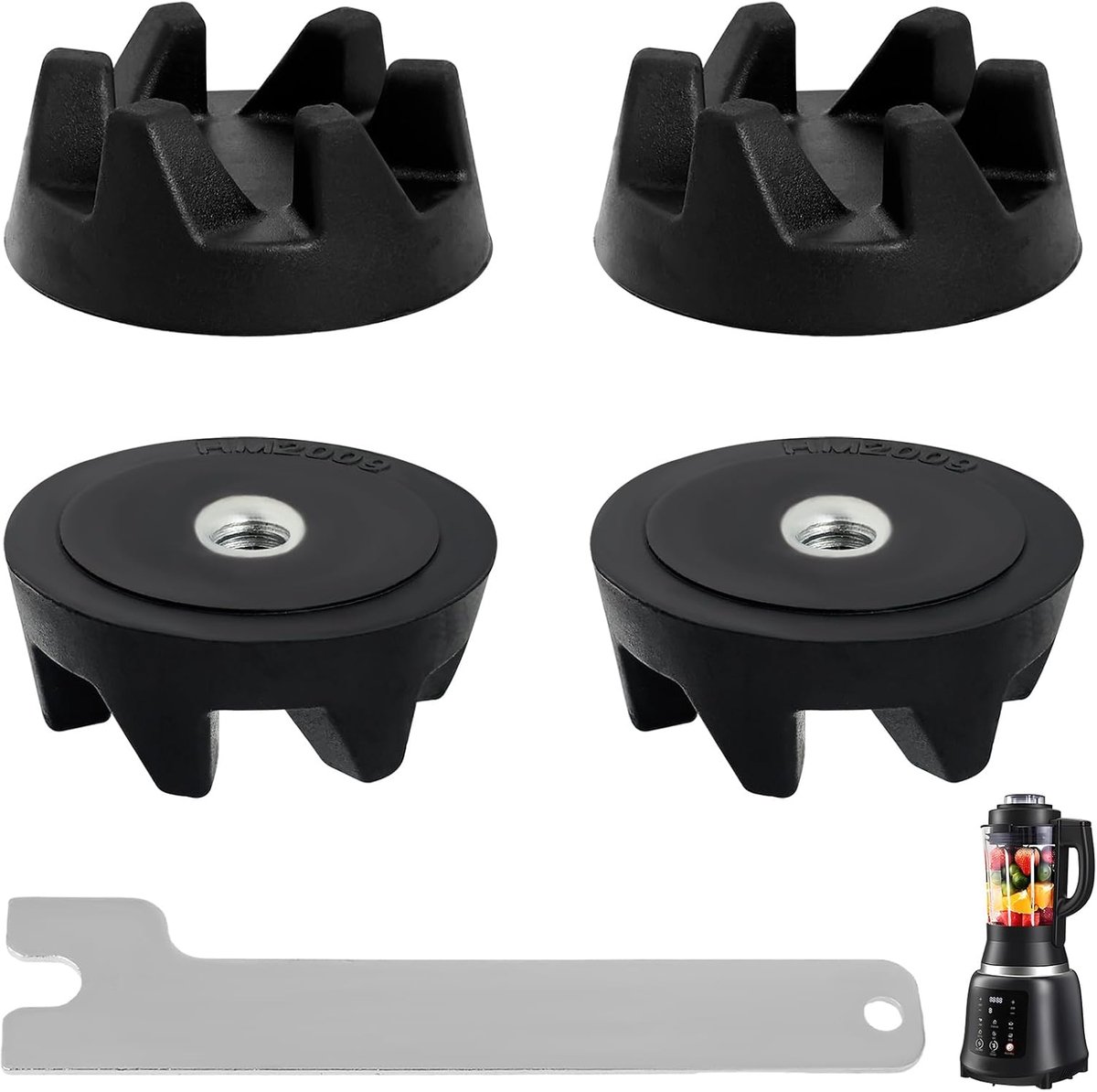 SnelShoppen 4 x Blender Coupling 9704230 Hoogwaardige Mixer Koppeling Vervangonderdelen Rubber Spindel Koppeling voor Keukenmachines Compatibel m