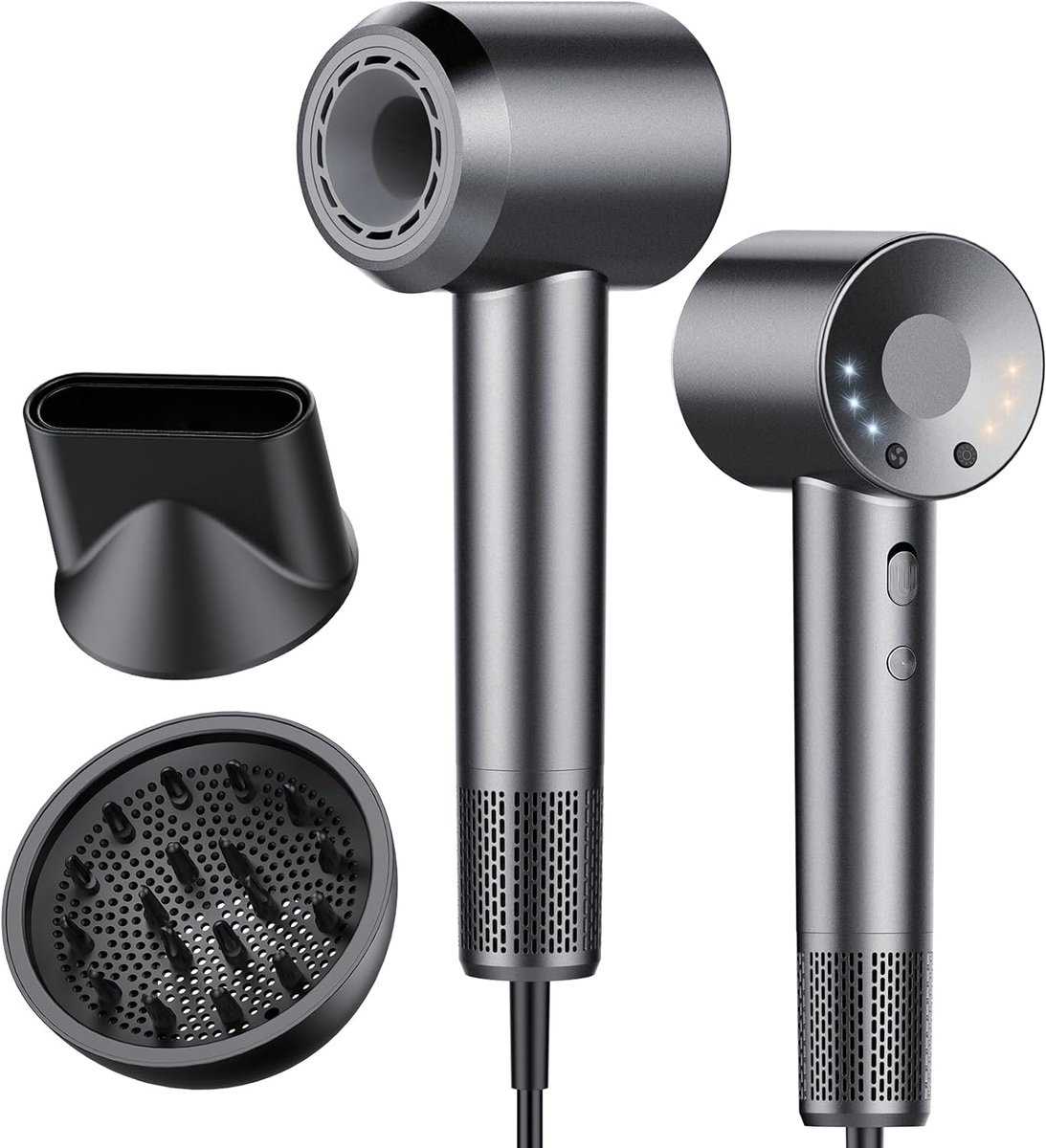 SnelShoppen - Professionele Haardroger 160.000 RPM met 500 Miljoen Negatieve Ionen, 3 Snelheden & 4 Temperatuurinstellingen, Laag Geluid, Magnetische