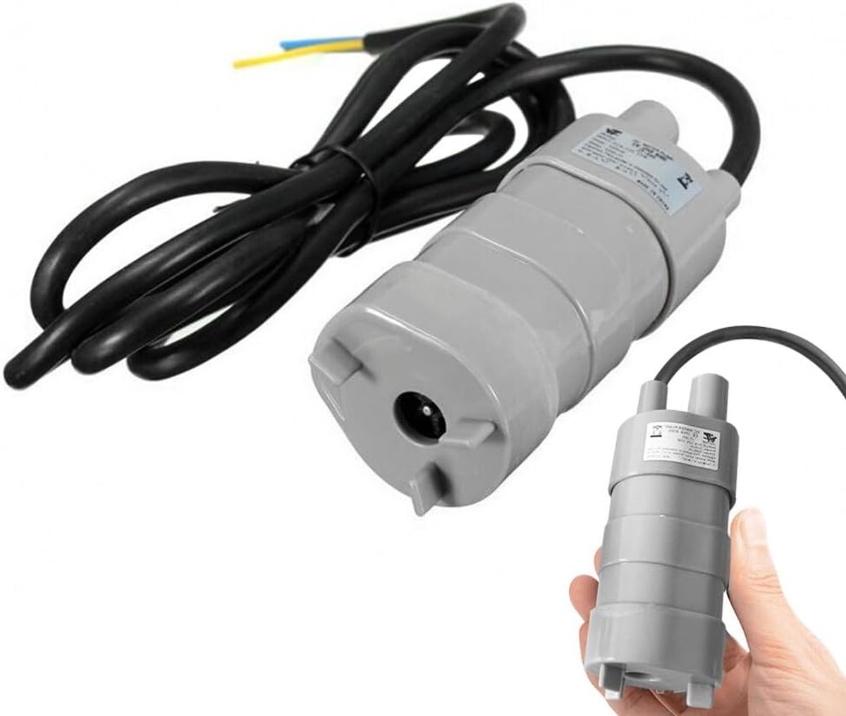 SnelShoppen - Submersible Water Pump 12V 1.2A - Efficiënte Waterpomp voor Caravan, Boot, Camping, Tuin, Aquarium - 840L/H Flow, 5m Stroke, Compact en