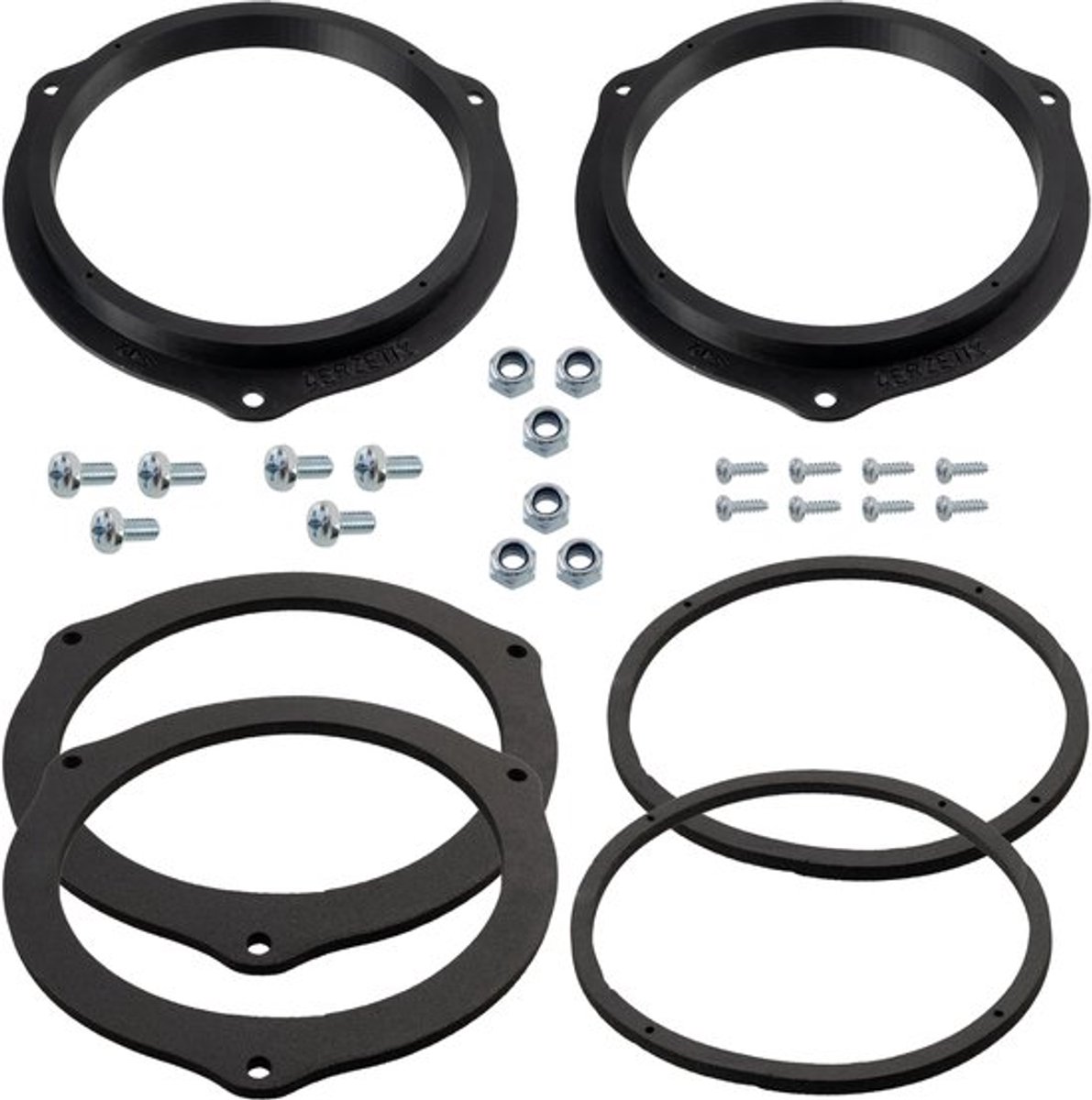 Set van 2 adapters/houders voor luidsprekers Ø165 mm voor- en achterdeuren - compatibel met Opel Corsa D, Dacia Dokker Lodgy Sandero, Fiat Panda, Peugeot Boxer