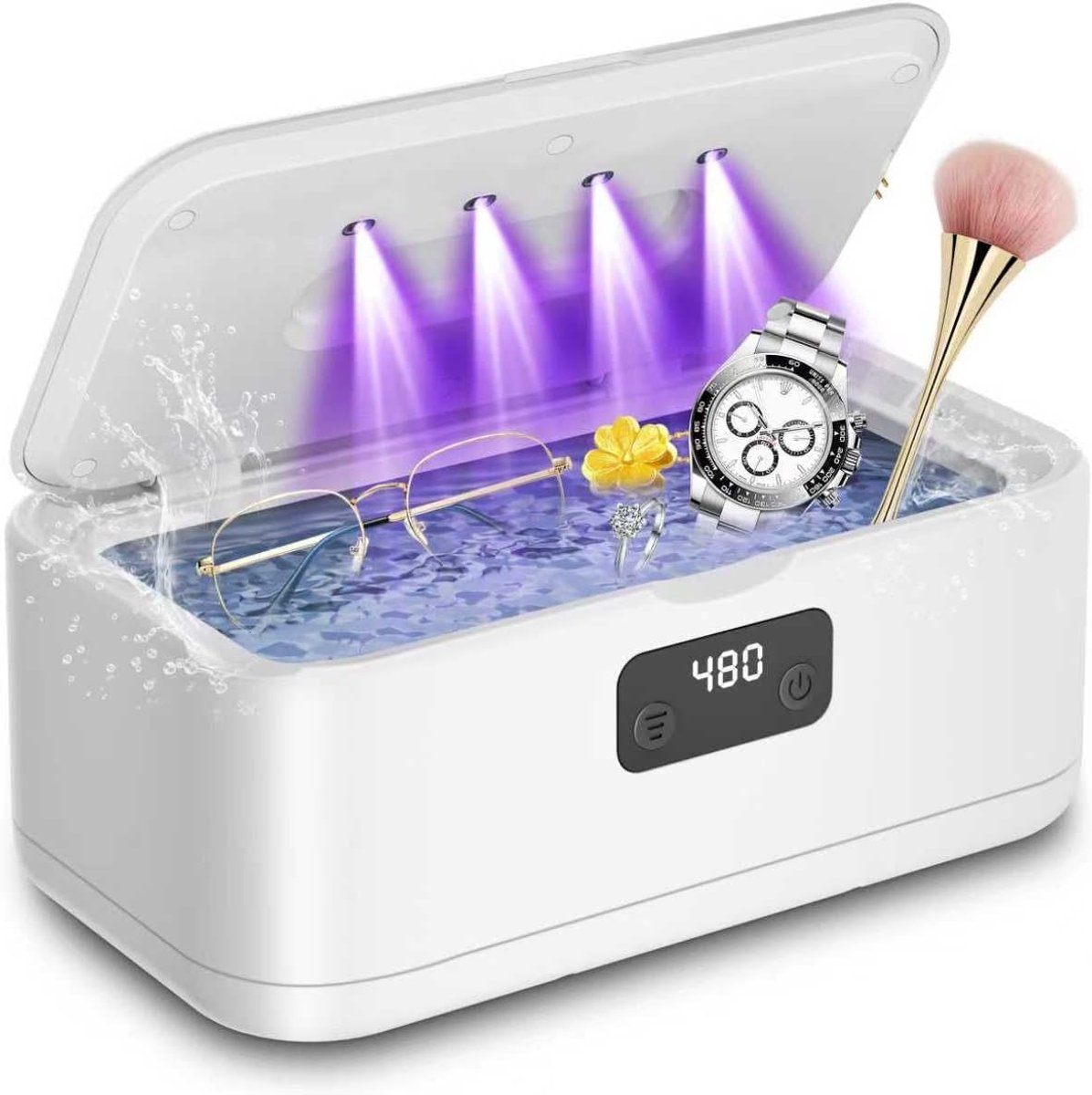 SnelShoppen - Ultrasonic Cleaning Device voor Brillen, Tanden, Sieraden - 800 ml, 49000 Hz, UV, 5 Timer Modus, Ultrasone Reiniger voor Glazen en Tandb