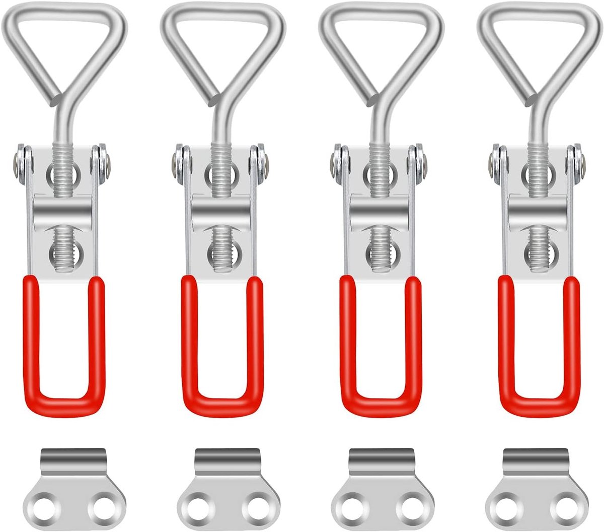 SnelShoppen - 4 Pcs Tension Clasps, Lever Clasp, Veiligheidsbuckle voor Kasten, Lades, Deuren, Ramen, 100 kg, Roestvrij Staal, Ergonomisch Ontwerp