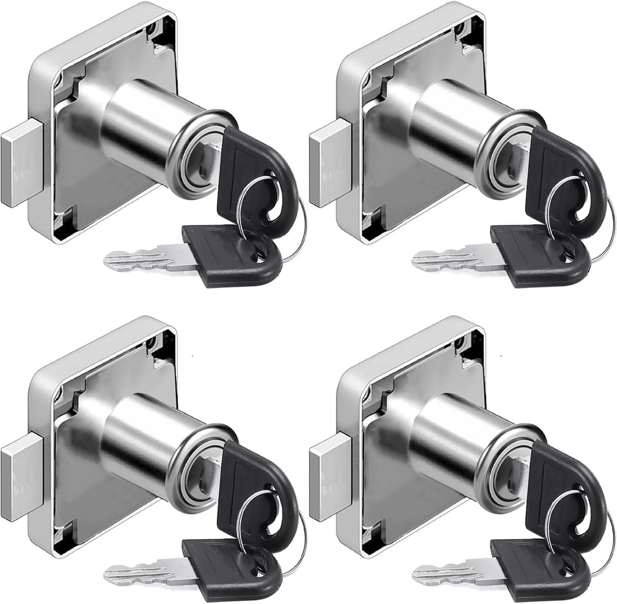 SnelShoppen - Cam Lock 22mm, Veiligheidskastslot met Sleutel voor Meubels, Veiligheidslades en Kasten, Betrouwbaar en Compact Ontwerp, 4 Stuks