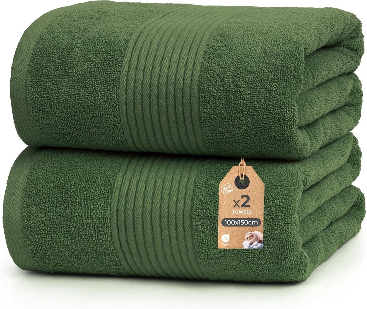 SnelShoppen - Cloud Pillow set van 2 grote badhanddoeken 100x150 cm - 100% katoen - zachte en absorbante badtextiel - Oeko-Tex 500 g/m² voor dagelijks